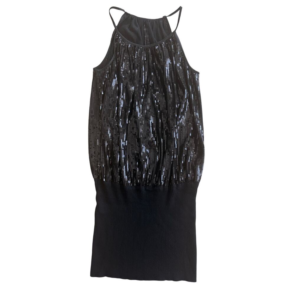 vintage y2k forever 21 sequin halter mini dress size small - drop waist